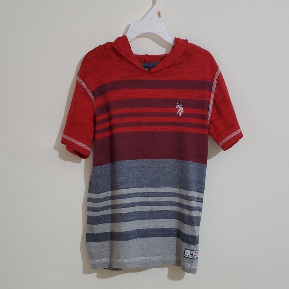 US POLO ASSN. Boy's Hooded T-Shirt Size 7